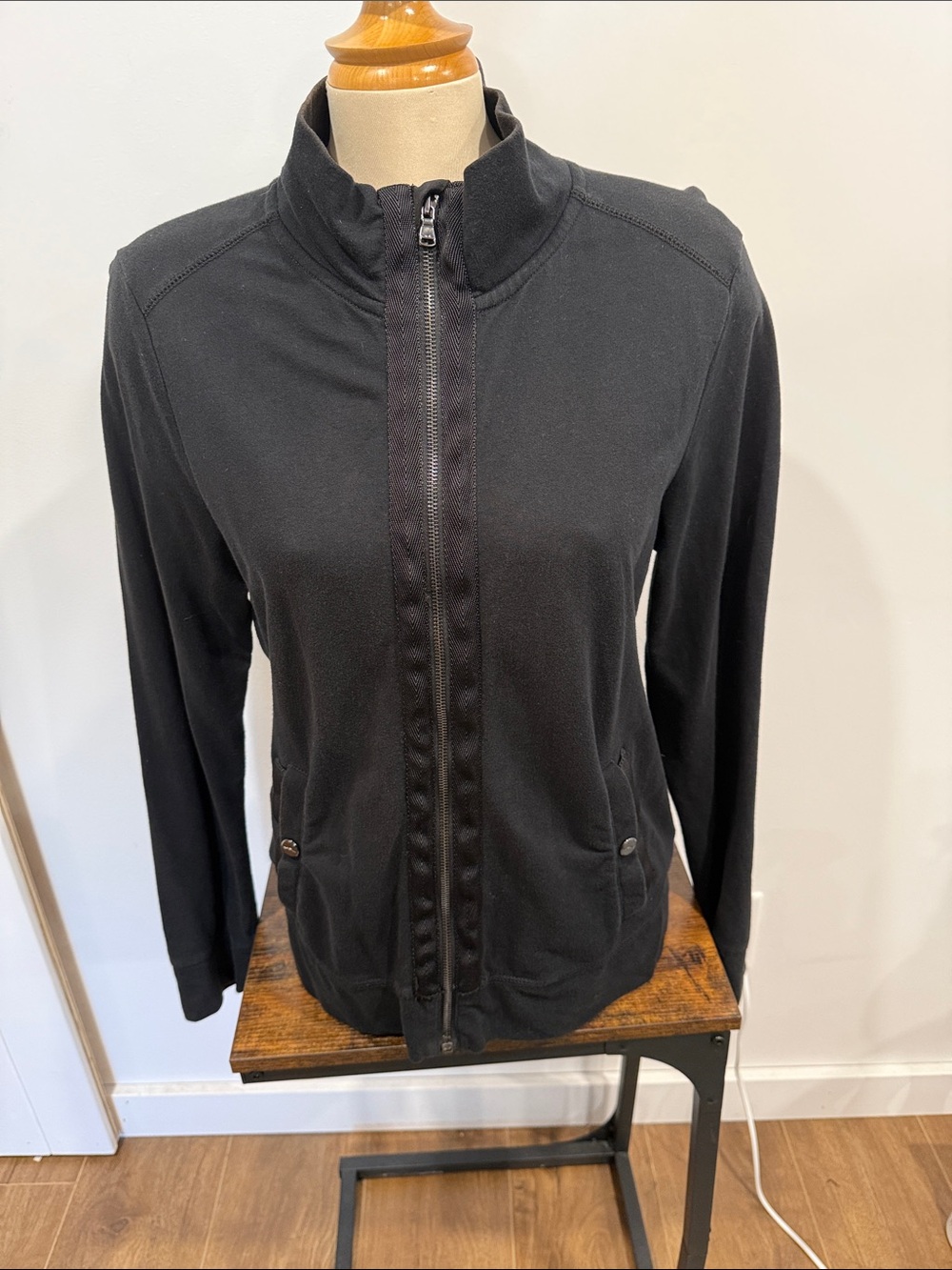 Ralph Lauren Active Black Zip-Front Sweater